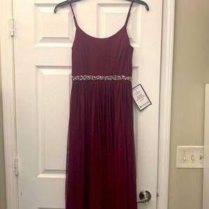 Junior wine color long dress